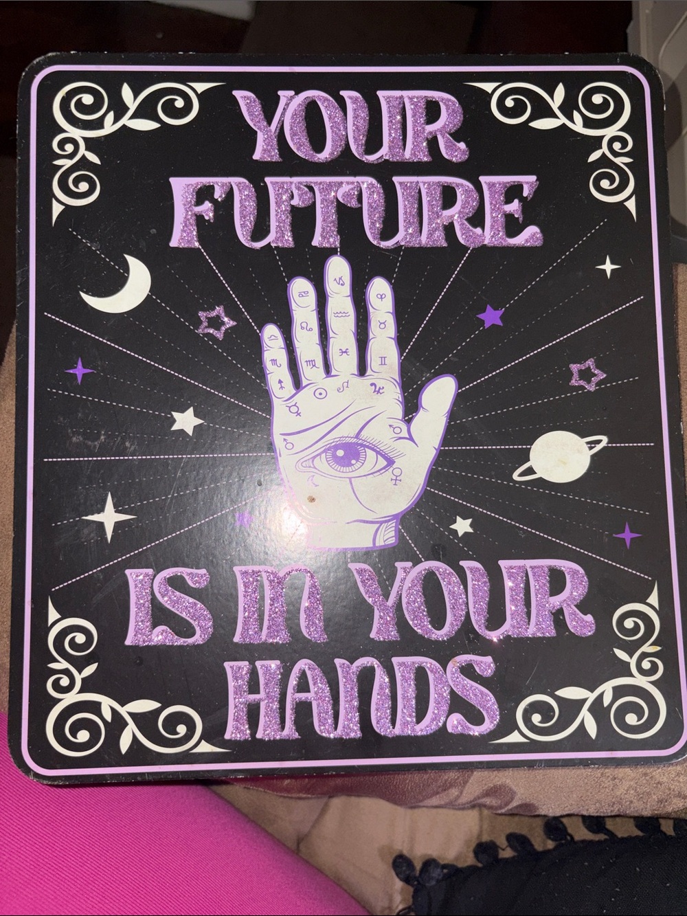 Mystic Palm 'Your Future Is In Your Hands' Wall Sign - Purple